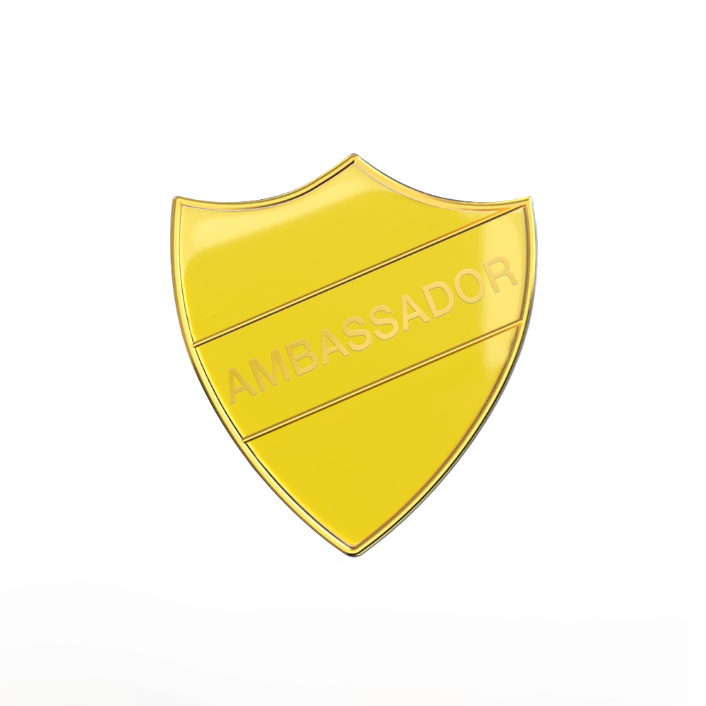 AMBASSADOR Yellow and gold badge (pack of 5)