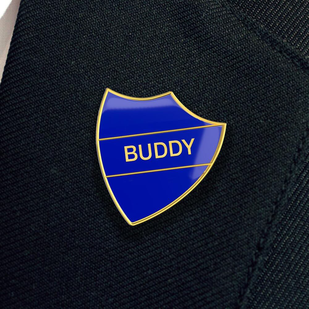 BUDDY blue and gold badge (pack of 5) - Image 2