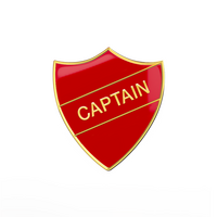 CAPTAIN Red and Gold badge (pack of 5)