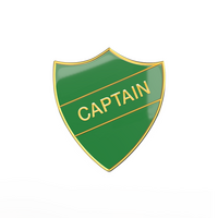 CAPTAIN green and gold badge (pack of 5)