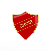 CHOIR red and gold badge (pack of 5)