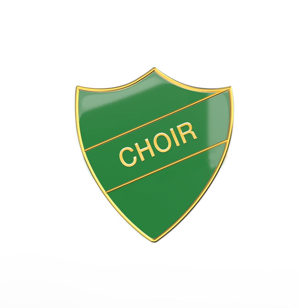 CHOIR green and gold badge (pack of 5)