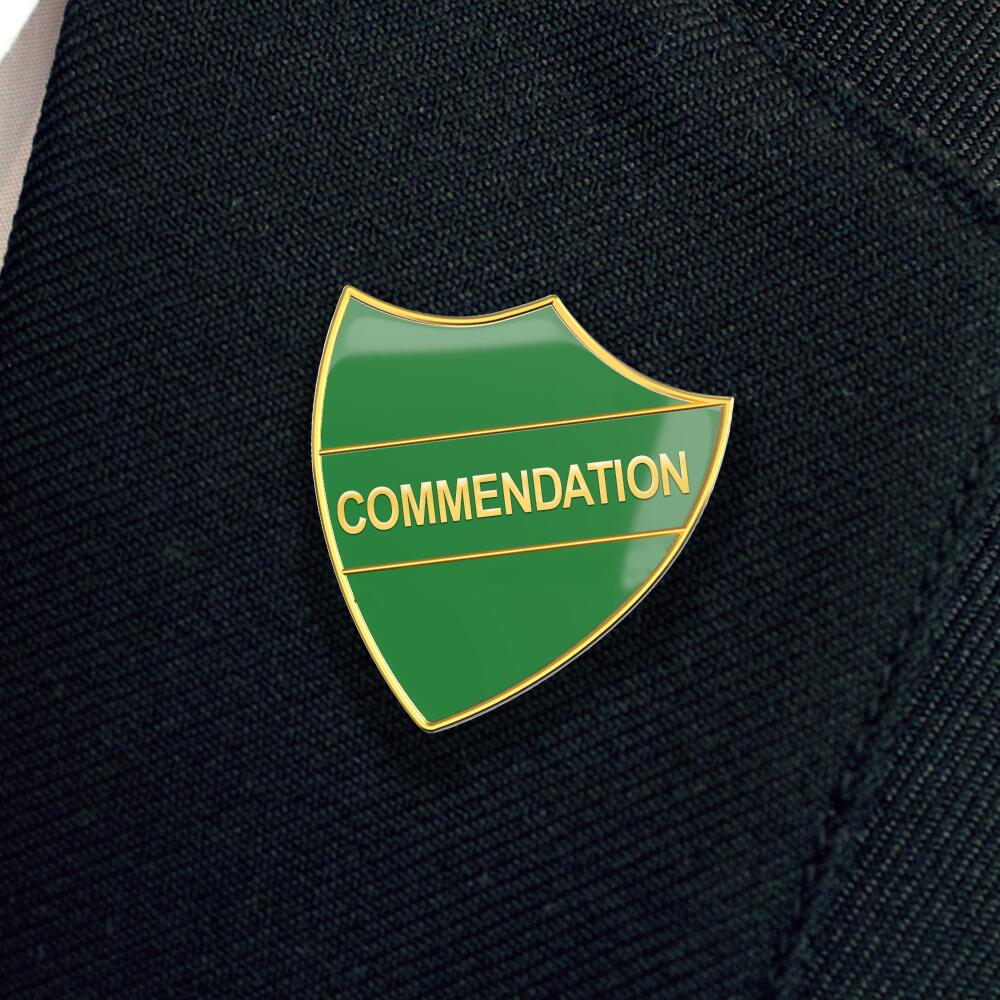 COMMENDATION green and gold badge (pack of 5) - Image 2