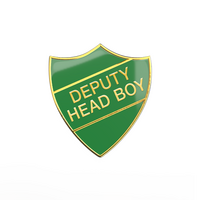DEPUTY HEAD BOY green and gold badge (pack of 5)