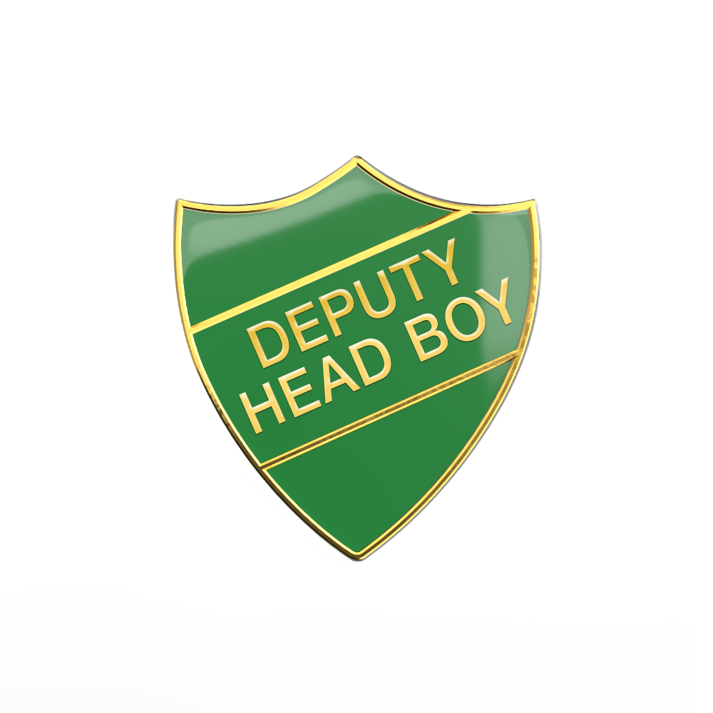 DEPUTY HEAD BOY green and gold badge (pack of 5)
