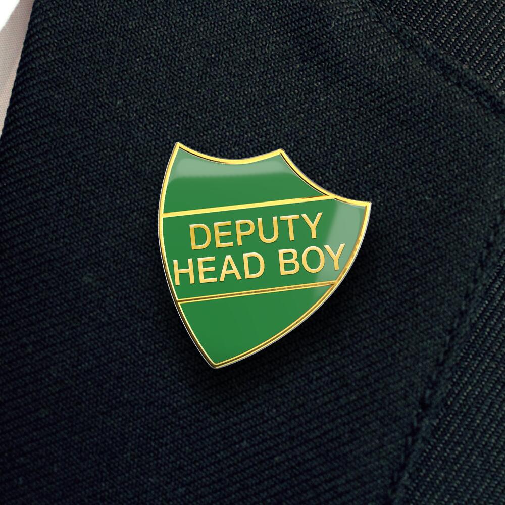 DEPUTY HEAD BOY green and gold badge (pack of 5) - Image 2
