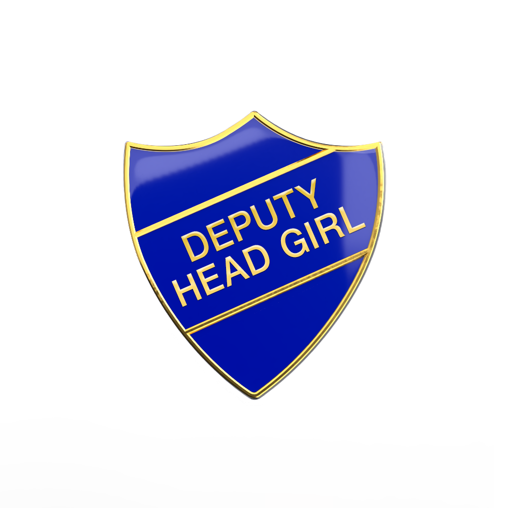 DEPUTY HEAD GIRL blue and gold badge (pack of 5)