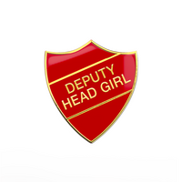 DEPUTY HEAD GIRL red and gold badge (pack of 5)