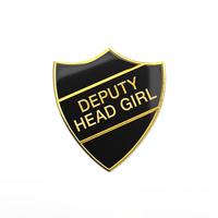 DEPUTY HEAD GIRL black and gold badge (pack of 5)