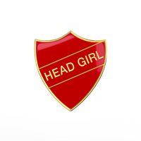 HEAD GIRL badge red and gold (pack of 5)