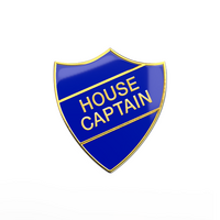 HOUSE CAPTAIN badge blue and gold (pack of 5)