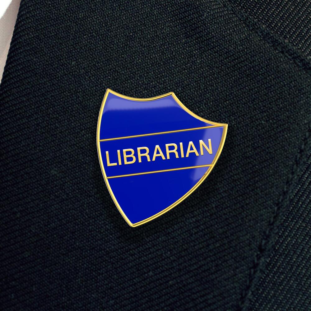 LIBRARIAN badge blue and gold (pack of 5) - Image 2