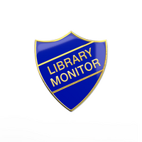 LIBRARY MONITOR badge blue and gold (pack of 5)
