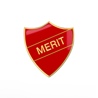 MERIT badge red and gold (pack of 5)