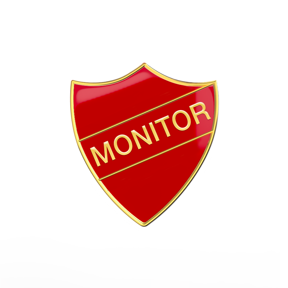 MONITOR badge red and gold (pack of 5)