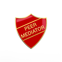 PEER MEDIATOR badge red and gold (pack of 5)