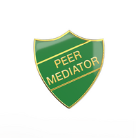 PEER MEDIATOR badge green and gold (pack of 5)