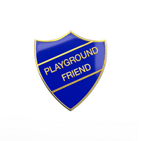 PLAYGROUND FRIEND badge blue and gold (pack of 5)