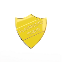 PLAYGROUND FRIEND badge yellow and gold (pack of 5)