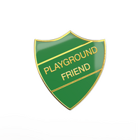 PLAYGROUND FRIEND badge green and gold (pack of 5)
