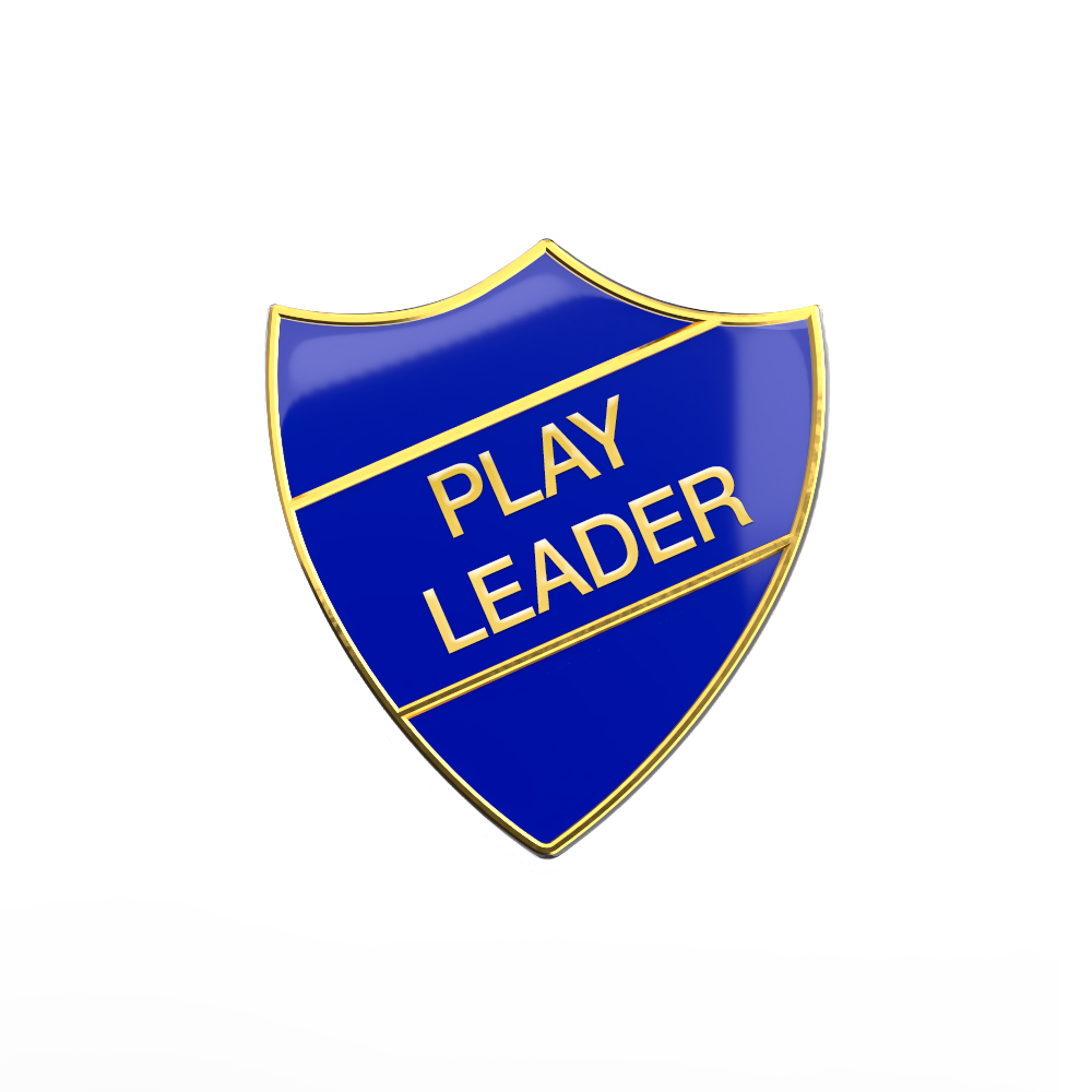 PLAY LEADER badge blue and gold (pack of 5)