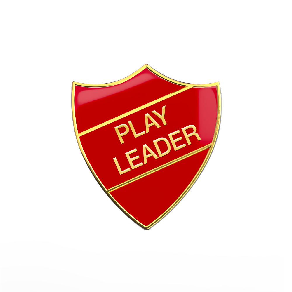 PLAY LEADER badge red and gold (pack of 5)