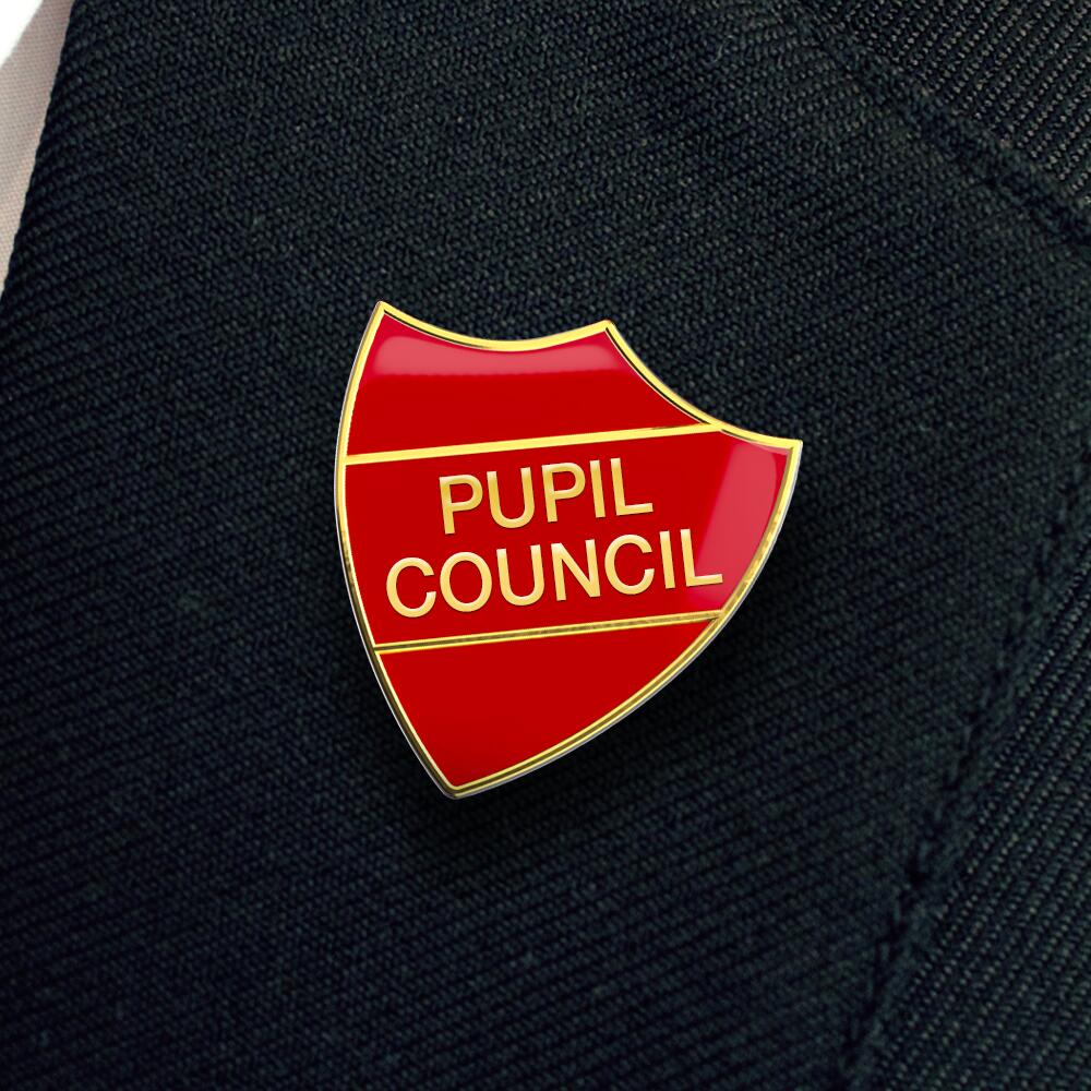 PUPIL COUNCIL badge red and gold (pack of 5) - Image 2
