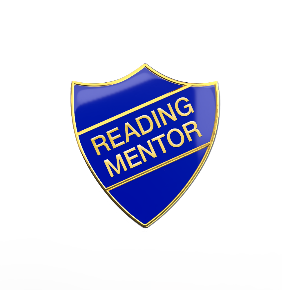 READING MENTOR badge blue and gold (pack of 5)