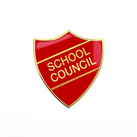 SCHOOL COUNCIL badge red and gold (pack of 5)