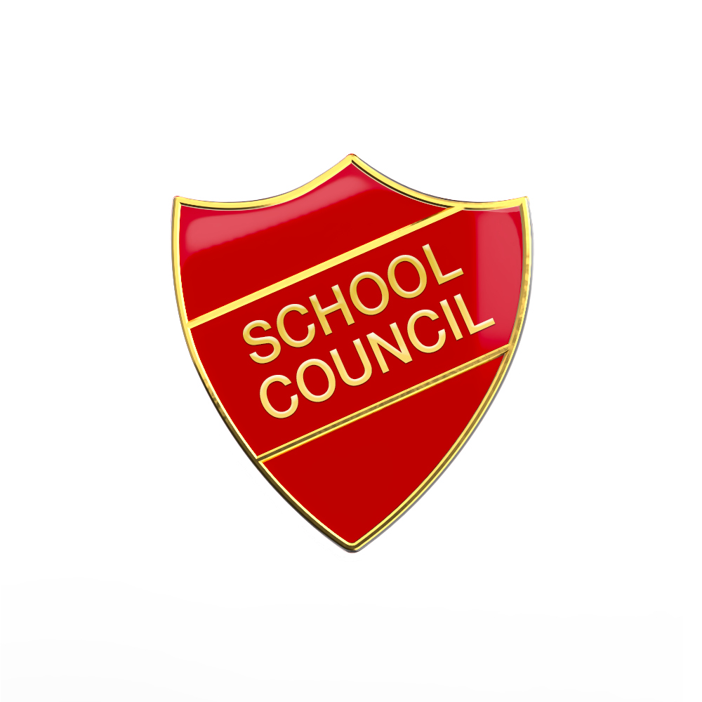 SCHOOL COUNCIL badge red and gold (pack of 5)
