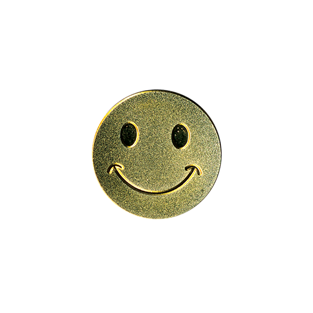 Gold Smiling Face badge (pack of 5)