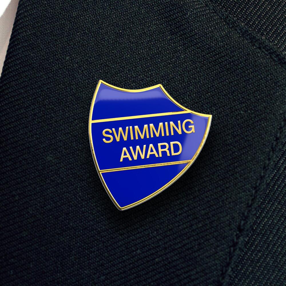 SWIMMING AWARD shield badge (pack of 5)