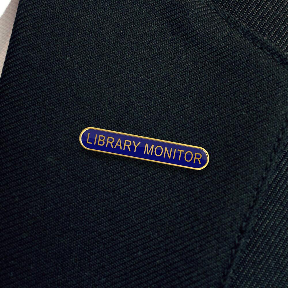 LIBRARY MONITOR bar badge (pack of 5)