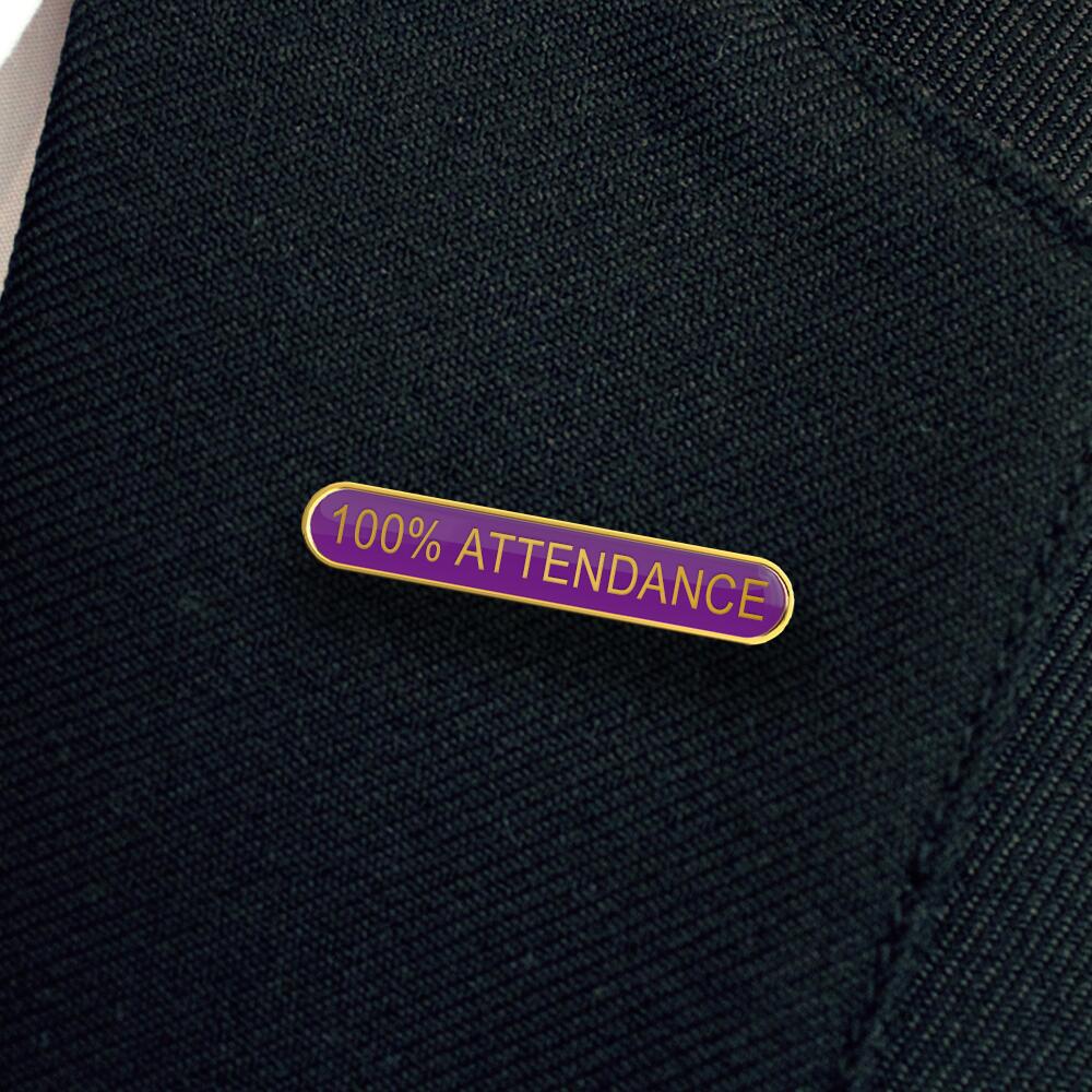 100% ATTENDANCE bar badge (pack of 5)