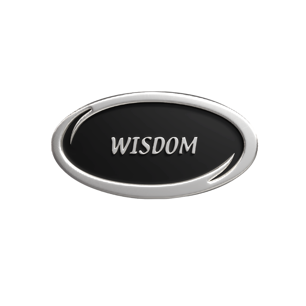 WISDOM oval value badge