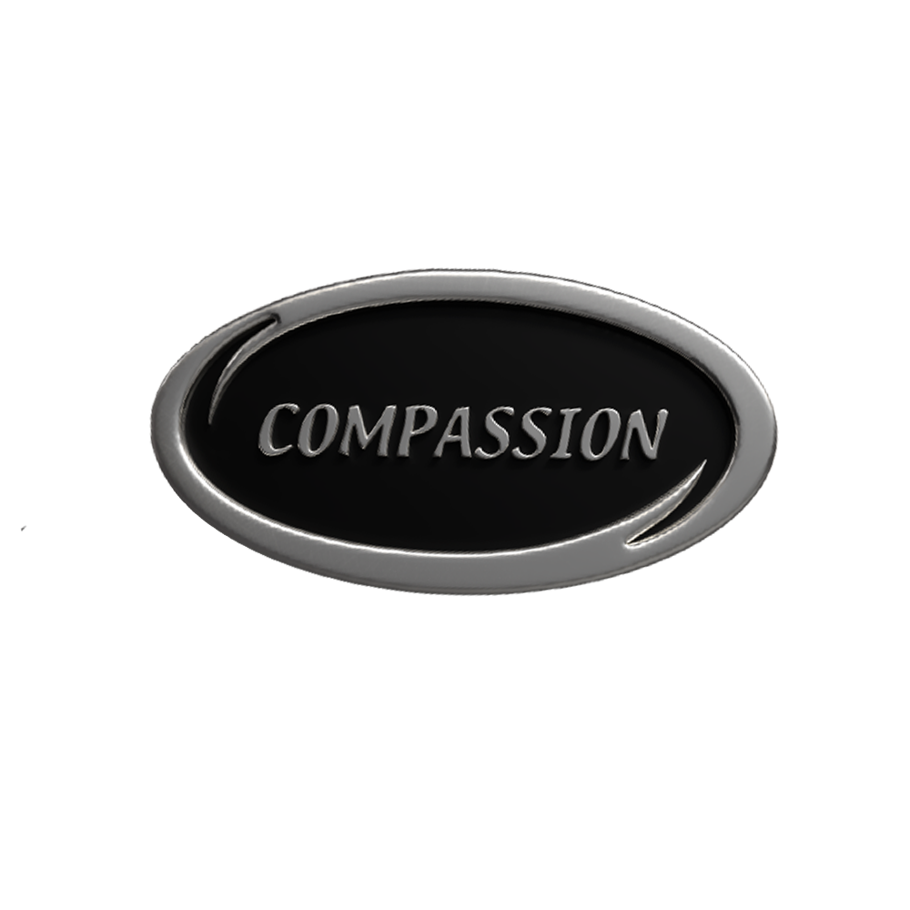 Compassion oval value badge