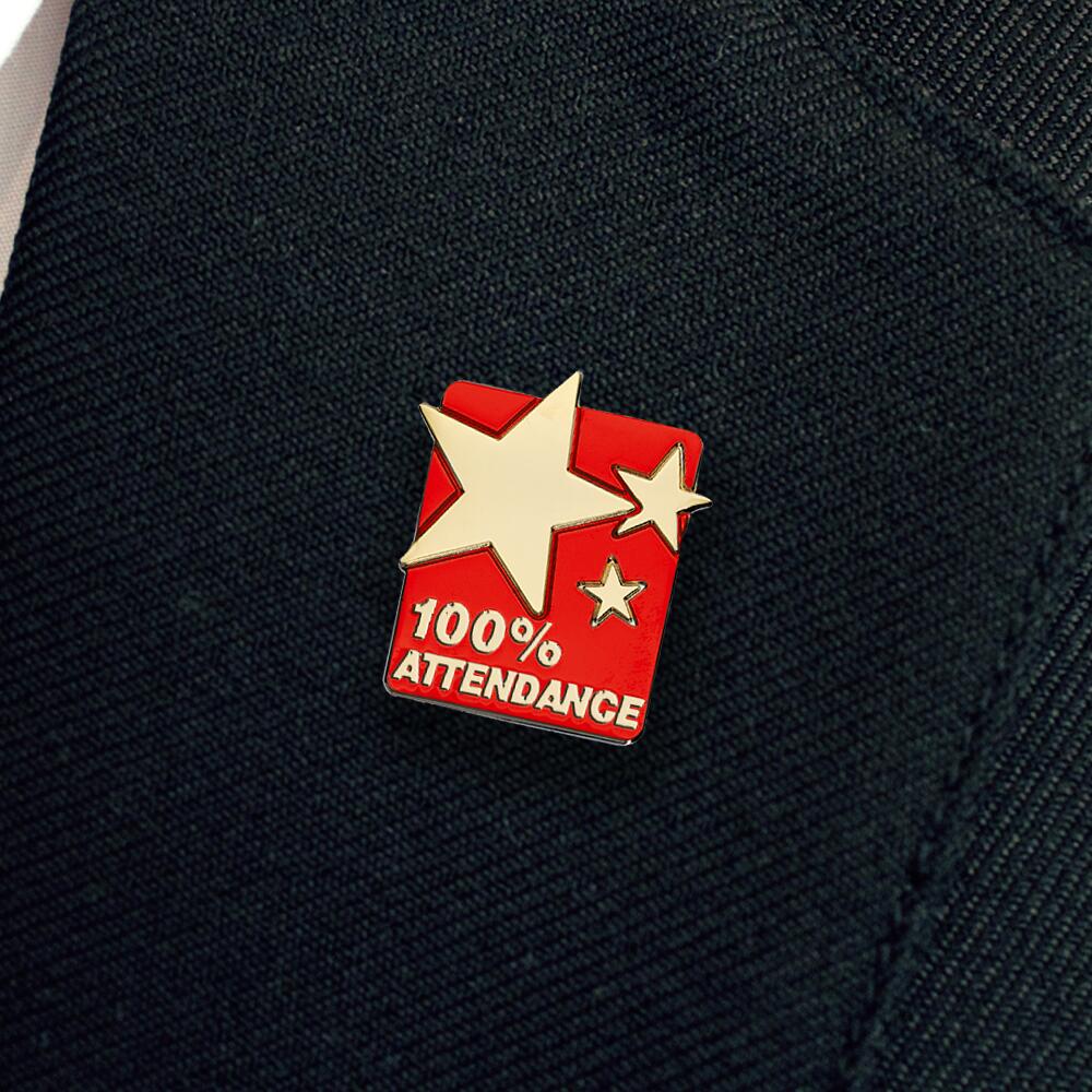 100% ATTENDANCE enamel badge (pack of 5) - Image 2