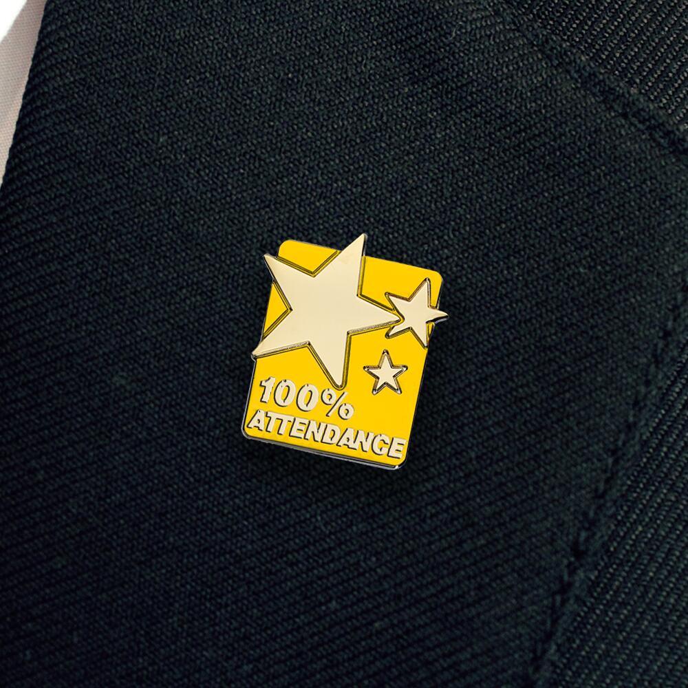 100% ATTENDANCE enamel badge (pack of 5) - Image 3