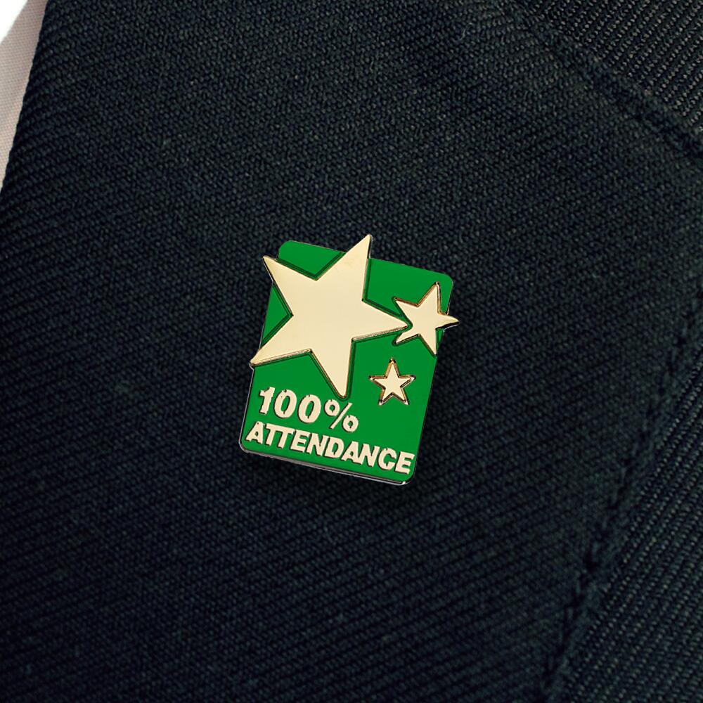 100% ATTENDANCE enamel badge (pack of 5) - Image 4