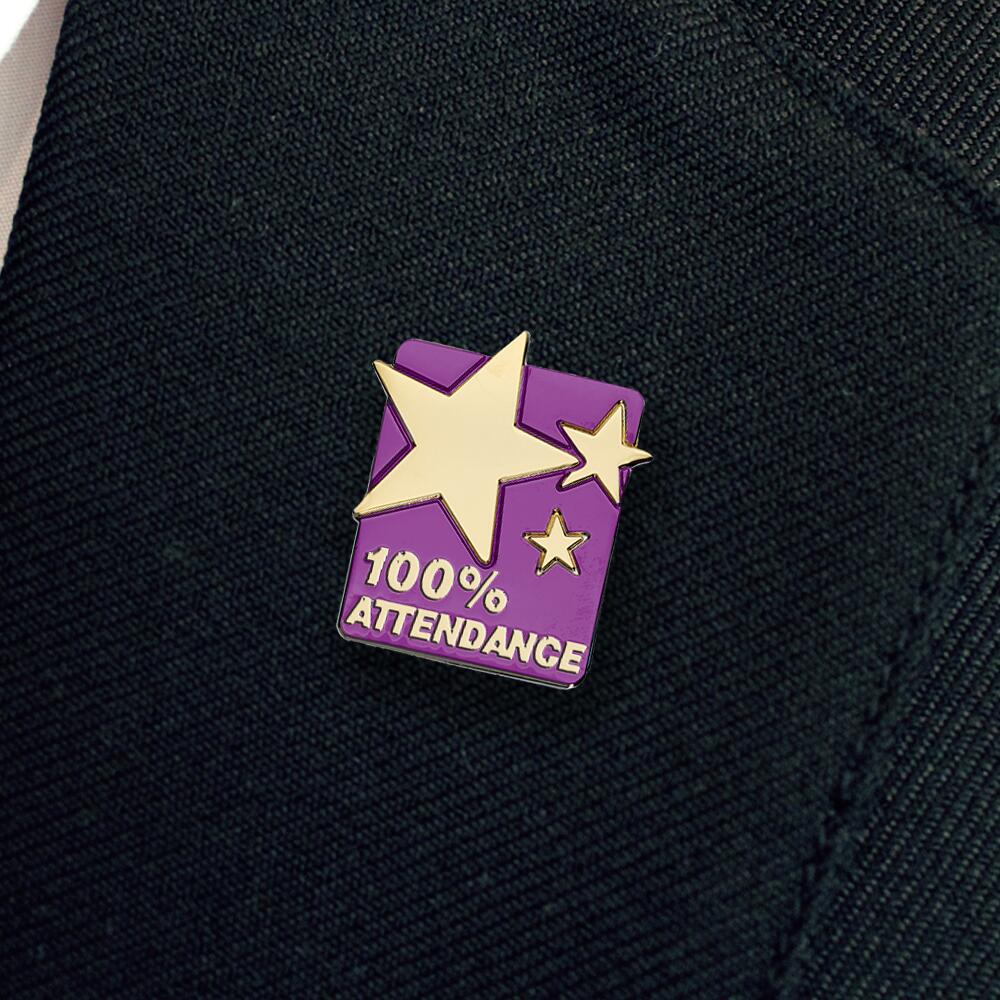 100% ATTENDANCE enamel badge (pack of 5) - Image 5