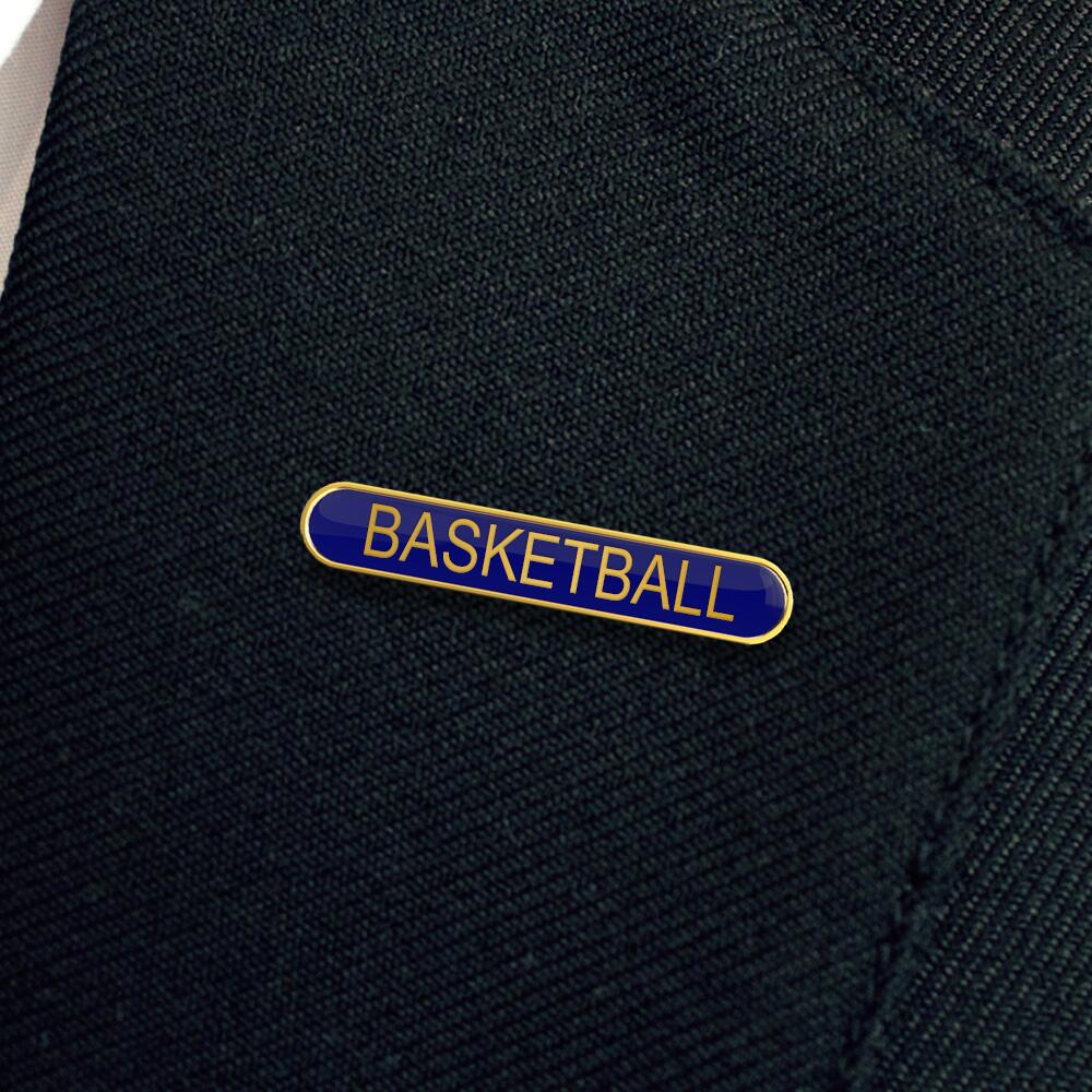 BASKETBALL bar badge (pack of 5)
