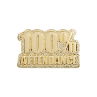 100% Attendance enamel badge