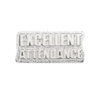 Excellent attendance shaped enamel badge