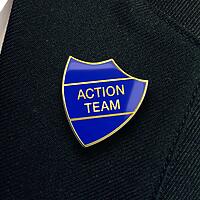 ACTION TEAM shield badge (pack of 5)