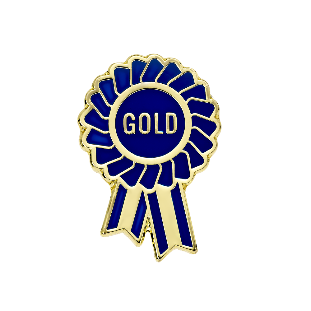 Gold Rosette Enamel Badges