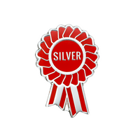 Silver Rosette Enamel badges