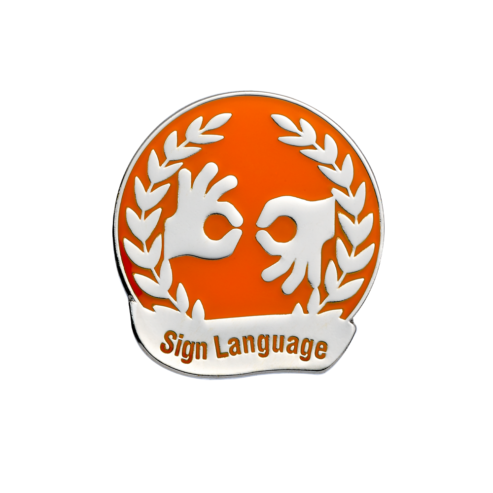 Sign Language Enamel Badges