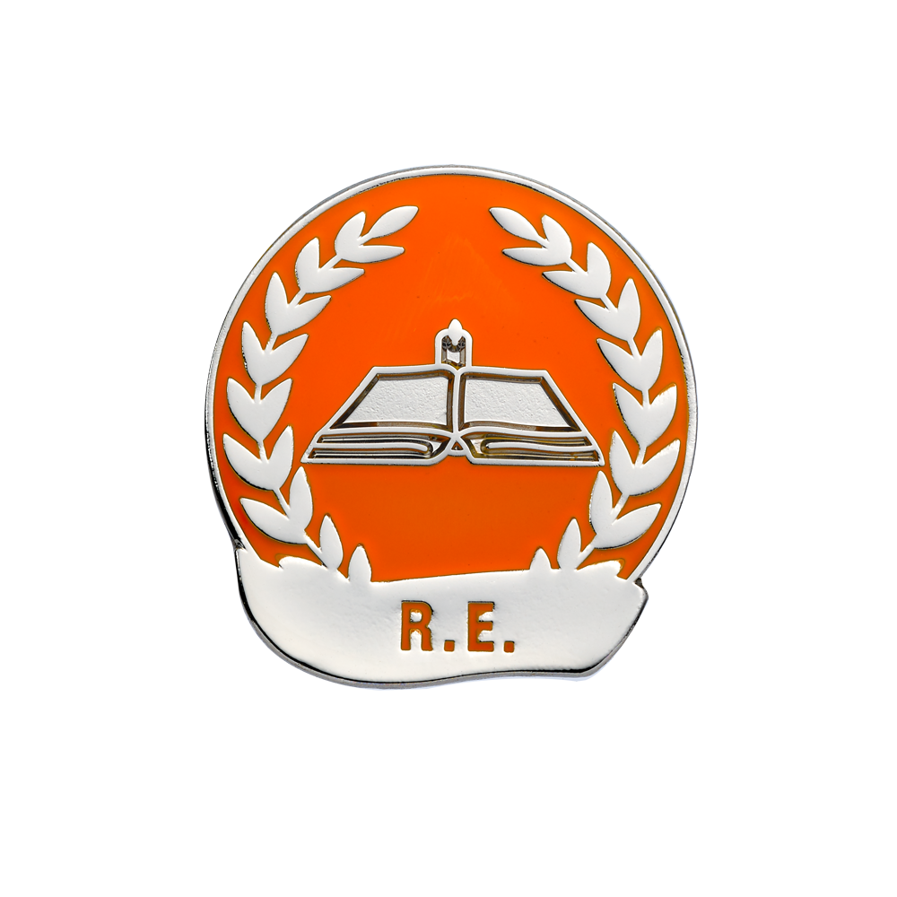 R.E Enamel Badges
