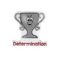 Determination Shaped Enamel Badges