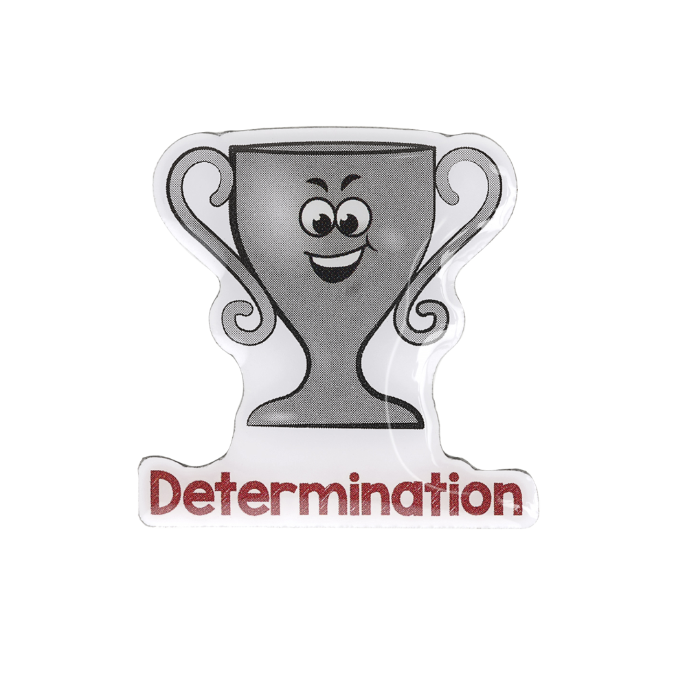 Determination Shaped Enamel Badges